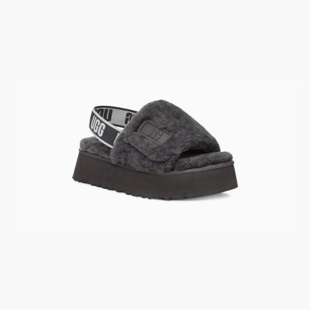 UGG Disco Slide Dark Grey Slippers for Women (WGRL39157)